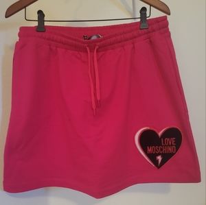 NWT Red Love Moschino Midi Skirt EU 46 US 12